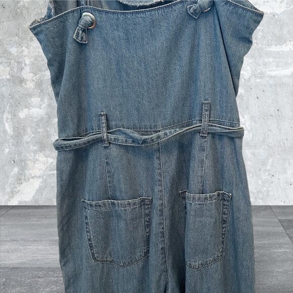 Rewash Denim Jeans Overalls Blue Wide Leg Overalls Jumpsuit Size M NWT - Picture 5 of 9